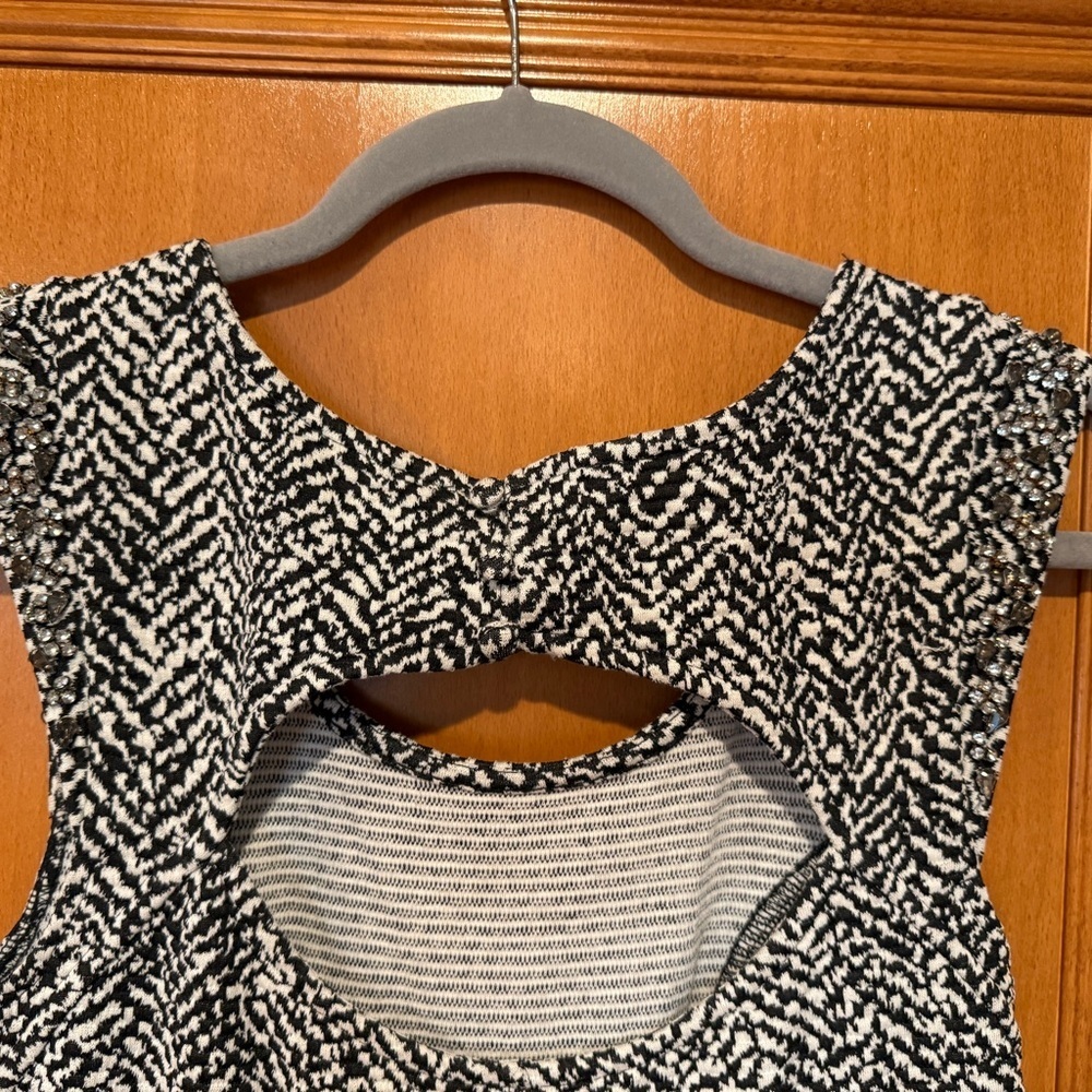 Free People Black and White Patterned Dress - Picture 5 of 7